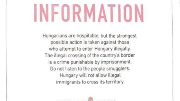 Die ungarische Regierung schaltet ganzseitige Inserate in libanesischen und jordanischen Tageszeitungen, um Flüchtlinge davon abzuhalten, nach Ungarn zu kommen.