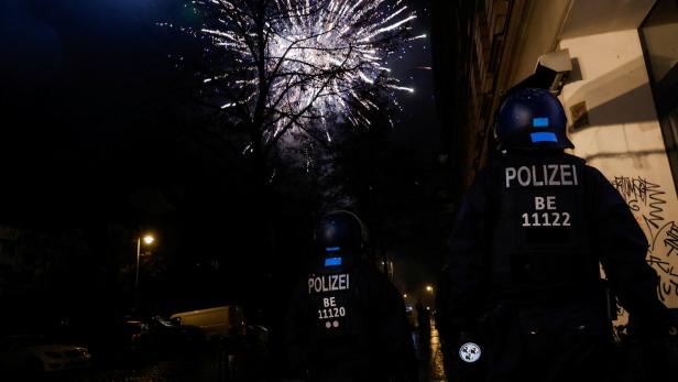 Polizei in Berlin in der Silvesternacht