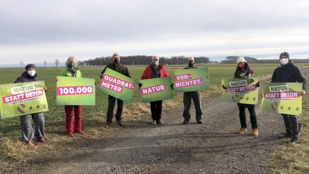 Grüne protestierten gegen neues Gewerbegebiet in Steinberg-Dörfl