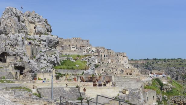 Blick auf die historische Stadt Matera in der Region Basilikata, Italien.