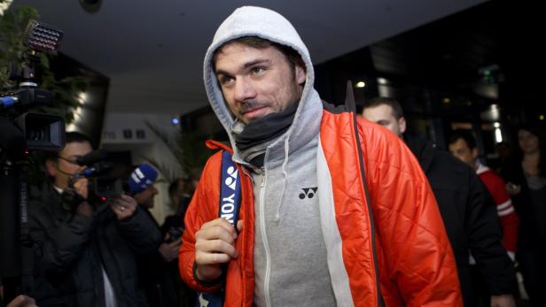 Der Schweizer  Stanislas Wawrinka vor dem Training in   Lille