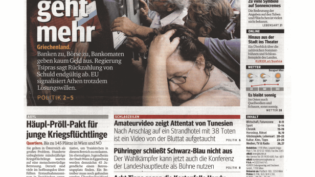 Schlagzeile vom 30.06.2015Nichts geht mehrKurier