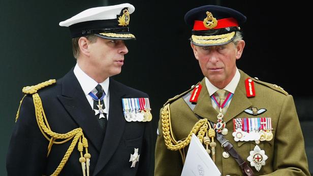 Prinz Charles und sein Bruder Andrew, Herzog von York