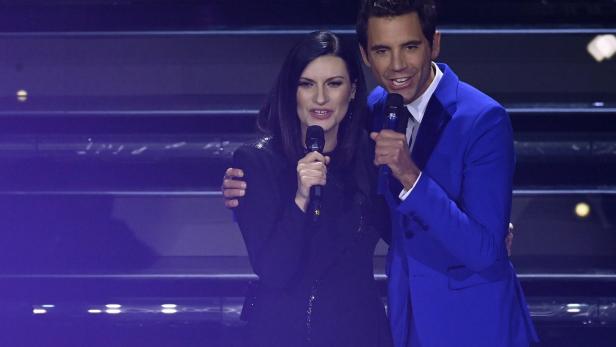 Training für den Eurovision Song Contest: Mika und Laura Pausini am Mittwochabend beim 72. San Remo Song Festival