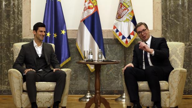 Tennis player Djokovic meets with Serbian President Vucic in Belgrade