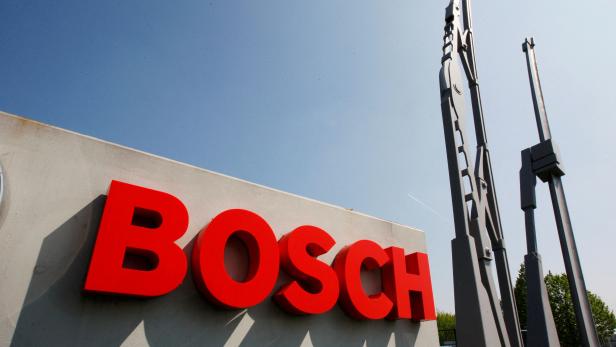 FILE PHOTO: View of the entrance of German automotive parts manufacturer Robert Bosch Belgian plant in Tienen