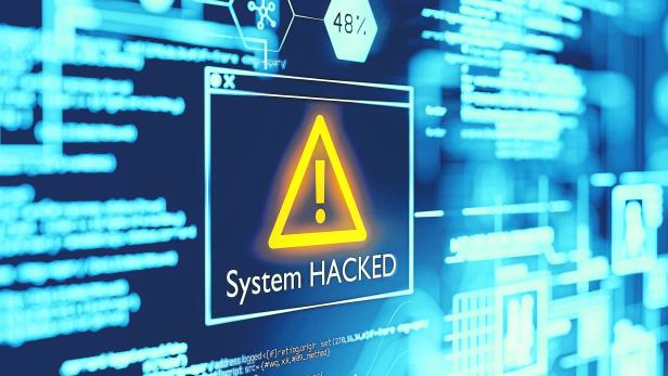 A Computer System Hacked Warning