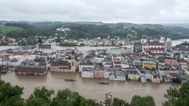 Hochwasser in Passau überflutet Teile der Altstadt.