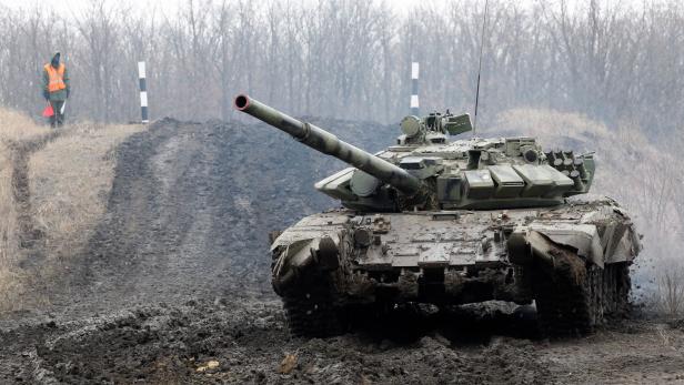 Panzer pro-russischer Separatisten im Donbass