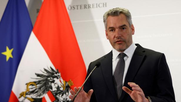 Austrian Chancellor Nehammer attends a news conference in Vienna