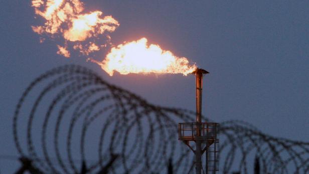 FILE PHOTO: Gas flare burns at the Yuzhno Russkoye oil and gas field