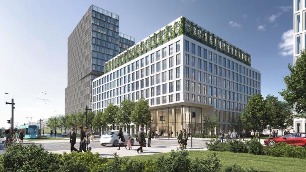 Timber Pioneer ist  Frankfurts erstes Bürohaus in Holz- Hybrid-Bauweise. Die Expertise kommt auch vom östereichischen Holzbauspezialisten Wiehag