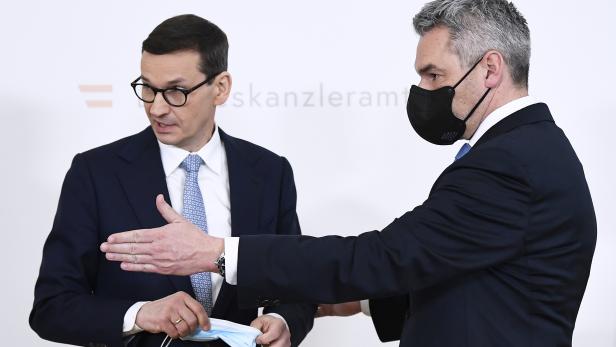 Polens Premier Morawiecki und Bundeskanzler Nehammer
