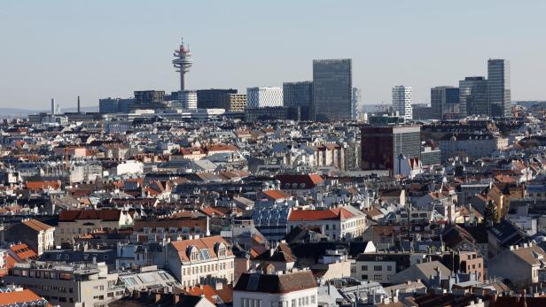 General view of the city center in Vienna Wien