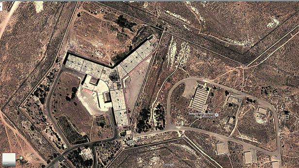 Ein Satellitenbild des Gefängniskomplexes Saydnaya