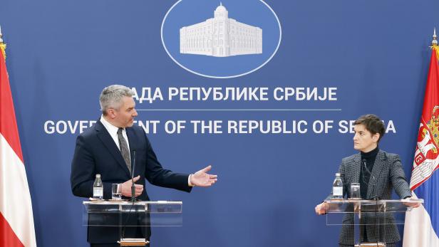 Bundeskanzler Nehammer und die serbische Ministerpräsidentin Brnabic