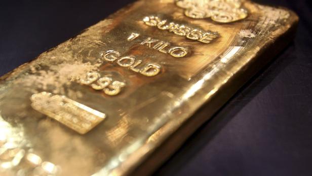 Ein Kilogramm schwerer Goldbarren der Marke „Suisse“ mit einem Feingehalt von 995.