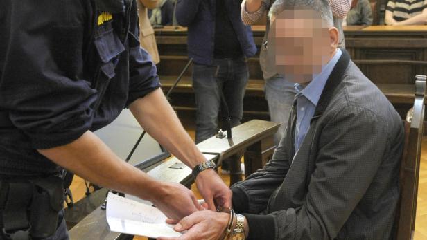 Der angeklagte Taxler vor Beginn des Prozesses im Wiener Landesgericht.