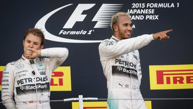 Wie so oft: Hamilton jubelt, Rosberg ist trotz Podestplatz unzufrieden.