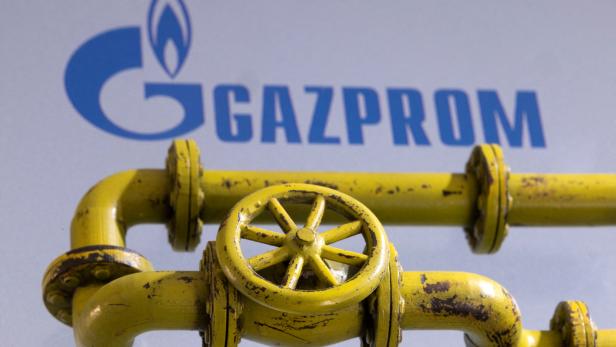 FILE PHOTO: Illustration shows Natural Gas Pipes and Gazprom logo