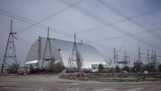 FILE PHOTO: A general view shows a New Safe Confinement structure over the old sarcophagus covering the damaged fourth reactor at the Chernobyl nuclear power plant, in Chernobyl