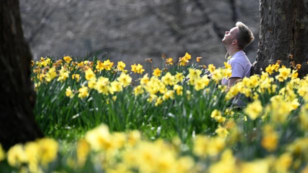 Londoners enjoy Spring sunshine at St.James's Park