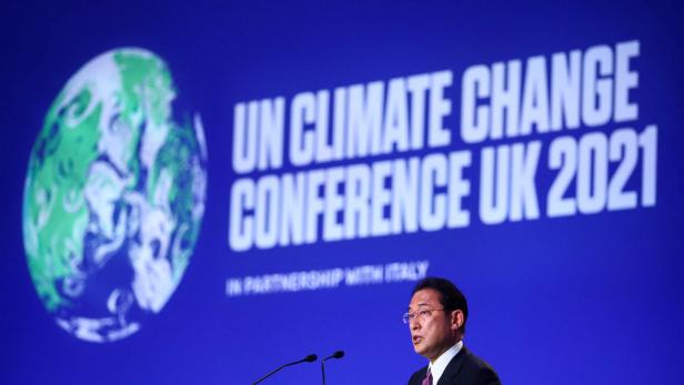 FILE PHOTO: Fumio Kishida, Prime Minister of Japan, speaks at COP26 in Glasgow