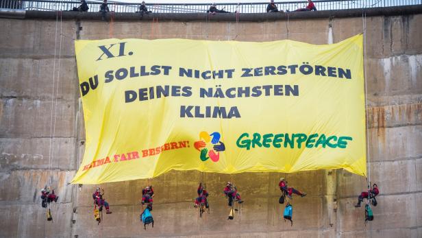 Greenpeace-Aktivisten trainierten an Staumauer in Ottenstein