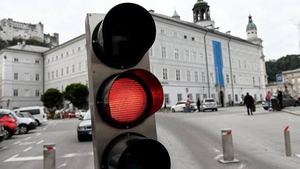 Rote Ampel in Salzburg