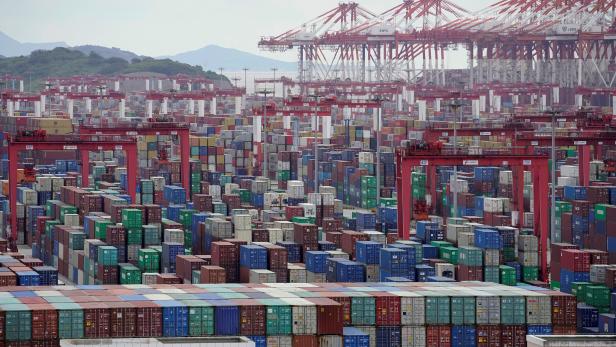 FILE PHOTO: Containers are seen at the Yangshan Deep-Water Port in Shanghai