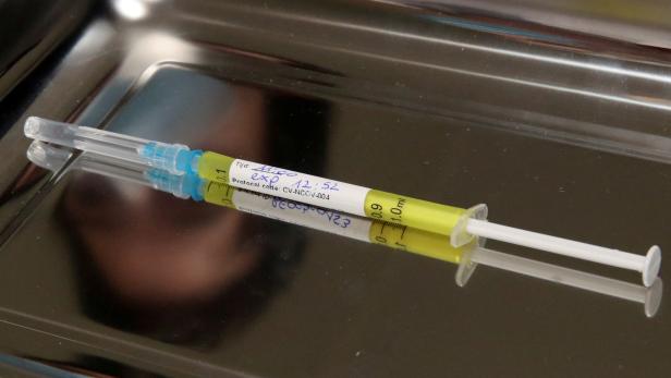 FILE PHOTO: Dose of CureVac vaccine or a placebo is seen in Brussels, Belgium