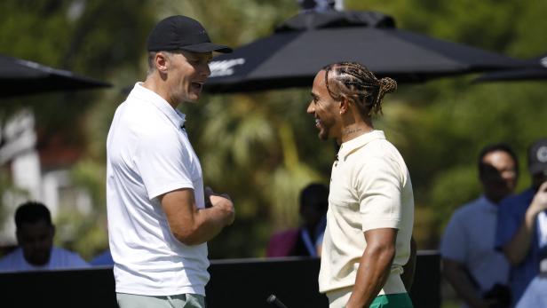 Tom Brady and Lewis Hamilton host an event in Miami
