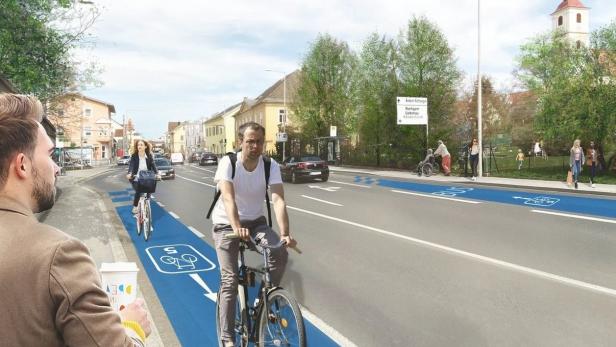 Neue Farbe, neue Wege: Grazer Radfahrer sehen künftig blau