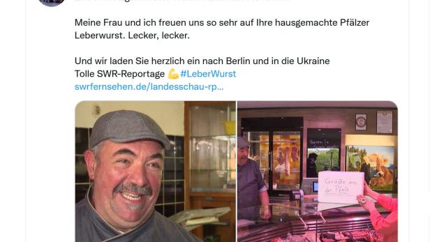 Deutscher Fleischer schickt Leberwurst an Ukraine-Botschafter