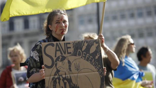 Demo für die Ukraine in Brüssel
