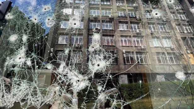 Aftermath of a shelling at residential area, as Russia's attack on Ukraine continues, in Kharkiv