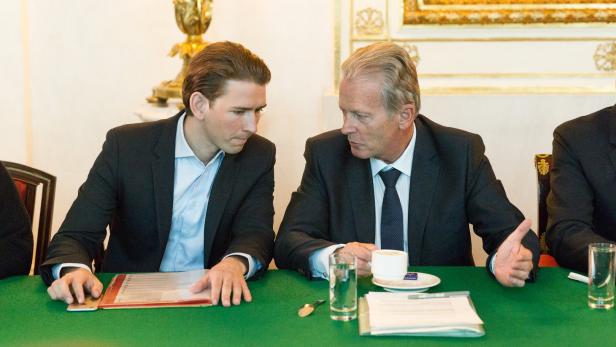 Ministerrat im Mai 2016, Sebastian Kurz und ÖVP-Chef und Vizekanzler Reinhold Mitterlehner