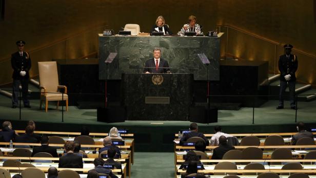 Der ukrainische Präsident Petro Poroshenko sprach vor der Generalversammlung und sparte nicht mit Kritik an Russland.