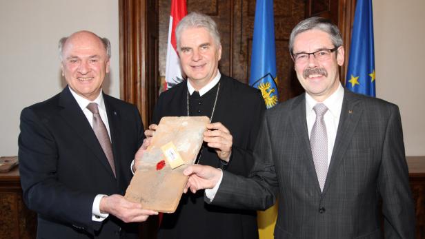 Pröll , Luser und Hameseder (v.l.) freuen sich über den Beginn der zweiten Bauetappe.