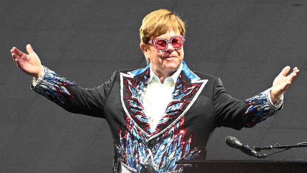 Elton John performs in Milan