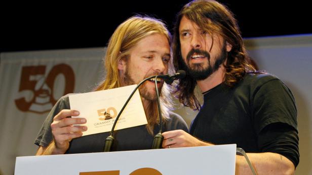 FILE PHOTO: Foo Fighters at the nominations for the 50th annual Grammy Awards in Hollywood