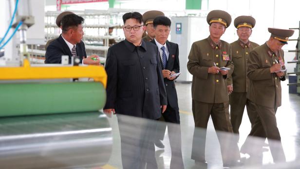 Kim Jong-un bei einer Werksbesichtigung in Nordkorea.