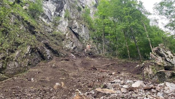 Massiver Felssturz auf der Rax: Großer Kesselgraben gesperrt