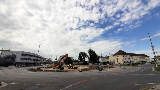 Schlechtwetter: Umbau des Europaplatzes in St. Pölten verzögert sich