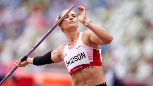 Wurf ins Glück: Österreichs Speerwerferin Victoria Hudson, 2021 bei Olympia in Tokio dabei, liegt auch auf WM-Kurs
