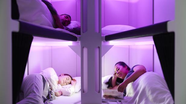 Schlafen in luftiger Höhe: Air New Zealand bietet künftig Etagenbetten