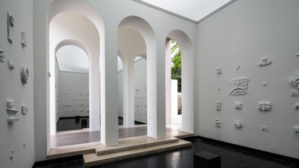 nnenansicht des Österreich-Pavillon im Rahmen der Architektur-Biennale in Venedig.
