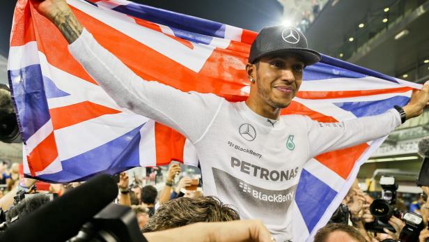 Lewis Hamilton genoss die Momente nach dem Titelgewinn sichtlich.