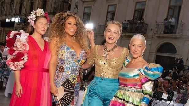 Mariah Carey bis Sharon Stone: Stars brezelten sich für Dolce & Gabbana-Show auf