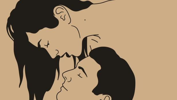 Eine stilisierte Zeichnung eines Paares, das sich nahe ist.